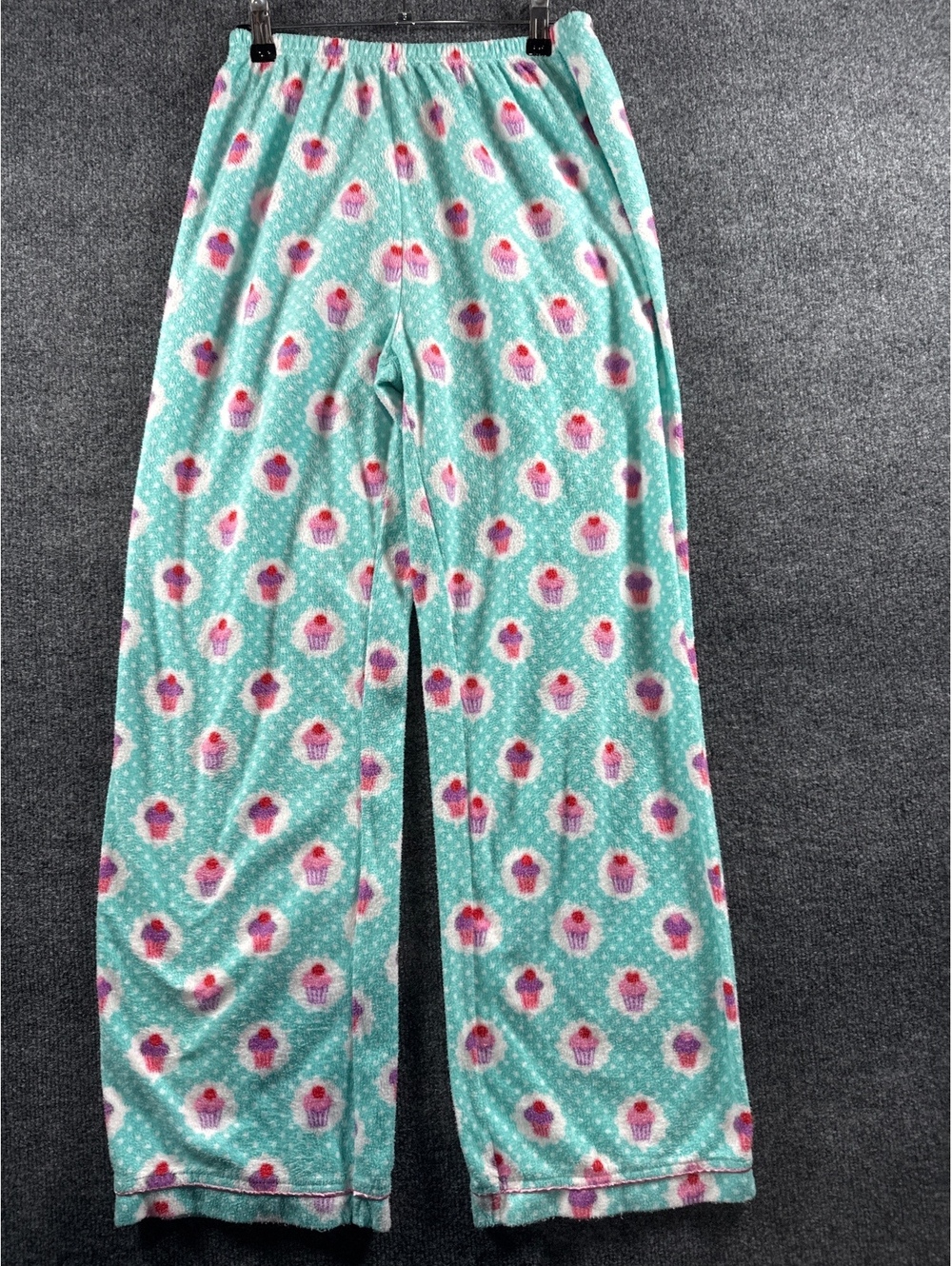 Frankie & Johnny Women's M Aqua Floral Fleece Pajama Pants Lounge Sleepwear